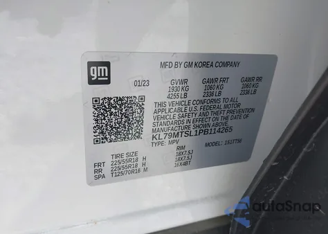 2023 Chevrolet Trailblazer Fwd Rs from USA, damaged, VIN KL79MTSL1PB114265